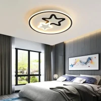 Lustra LED cu telecomanda EMELIANA 57W, Stea, lumina Rece/Calda/Neutra, Dimabila, Negru Lustra LED cu telecomanda EMELIANA 57W, Stea, lumina Rece/Calda/Neutra, Dimabila, Negru