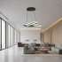Lustra LED suspendata cu telecomanda INFINITY LOOP 61W, lumina Rece/Calda/Neutra, Dimabila, Negru, Inaltime Reglabila [3]