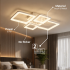 Lustra LED cu telecomanda ELLA 67W, 4 Patrate, lumina Rece/Calda/Neutra, Dimabila, Alb [4]