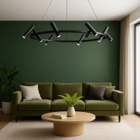Lustra LED Harman, 29W, 8 Surse, Lumina Neutra, Negru Lustra LED Harman, 29W, 8 Surse, Lumina Neutra, Negru