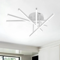 Lustra LED cu Telecomanda GIO, 68W, 5 Elemente, Lumina Rece/Clada/Neutra, Dimabila, Alb