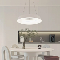 Lustra LED suspendata cu Telecomanda CHIARA, 73W, Lumina Rece/Calda/Neutra, Dimabila, Alb