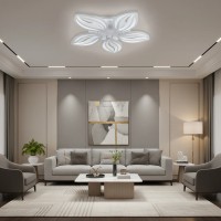 Lustra LED cu telecomanda ORCHID 66W, 5 Petale, lumina Rece/Calda/Neutra, Dimabila, Alb Lustra LED cu telecomanda ORCHID 66W, 5 Petale, lumina Rece/Calda/Neutra, Dimabila, Alb