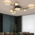 Lustra LED cu telecomanda si cristal GUIDA 38W, 6 Elemente, lumina Rece/Calda/Neutra, Dimabila, Negru Auriu [1]