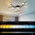 Lustra LED cu telecomanda si cristal GUIDA 38W, 6 Elemente, lumina Rece/Calda/Neutra, Dimabila, Negru Auriu [3]