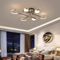 Lustra LED cu Telecomanda MARIA, 6 Elemente, 31W, Lumina Calda/Rece/Neutra 3000K/4000K/6000K, Dimabila, Auriu si Negru, Metal Lustra LED cu Telecomanda MARIA, 6 Elemente, 31W, Lumina Calda/Rece/Neutra 3000K/4000K/6000K, Dimabila, Auriu si Negru, Metal