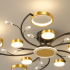 Lustra LED cu Telecomanda KARINA, 68W, 10 Elemente, Lumina Calda/Rece/Neutra, Dimabila, Auriu [2]