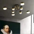 Lustra LED cu Telecomanda MARIO, 32W, 8 Elemente, Lumina Rece/Calda/Neutra, Dimabila, Negru/Auriu [4]