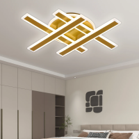 Lustra LED cu Telecomanda ZYRON Magno , 79W, 46x5.5x7.5, IP20, Lumina Rece/Calda/Neutra, Dimabila, Auriu, Metal, Plexiglas