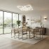 Lustra LED RENATO Magno cu telecomanda si cristal, 128W, 8 Patrate, Lumina Rece/Calda/Neutra, Dimabila, Alb [2]