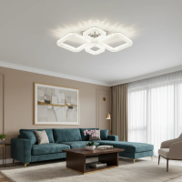 Lustra LED MOND Eleganza cu telecomanda si cristal, 72W, 4 Patrate, Lumina Rece/Calda/Neutra, Dimabila, Alb Lustra LED MOND Eleganza cu telecomanda si cristal, 72W, 4 Patrate, Lumina Rece/Calda/Neutra, Dimabila, Alb