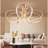 Lustra LED cu Telecomanda ORBIS Eleganza, 45W, Lumina Calda/Rece/Neutra, Dimabila, Auriu