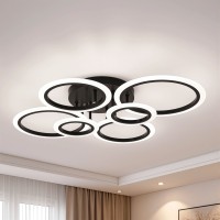 Lustra LED cu telecomanda BETTY 82W, 6 Cercuri, lumina Rece/Calda/Neutra, Dimabila, Negru Lustra LED cu telecomanda BETTY 82W, 6 Cercuri, lumina Rece/Calda/Neutra, Dimabila, Negru
