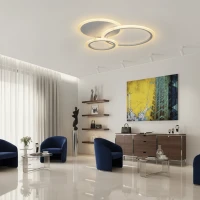 Lustra LED cu telecomanda LUCY 45W, 3 Cercuri, lumina Rece/Calda/Neutra, Dimabila, Alb Lustra LED cu telecomanda LUCY 45W, 3 Cercuri, lumina Rece/Calda/Neutra, Dimabila, Alb