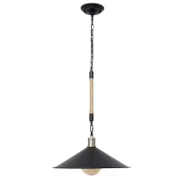 Lustra Franghie LV570/1BK, 1xE27, Diametru 26.5 cm, Inaltime 11 cm, IP20, Maro, Negru, Metal si Sfoara Lustra Franghie LV570/1BK, 1xE27, Diametru 26.5 cm, Inaltime 11 cm, IP20, Maro, Negru, Metal si Sfoara
