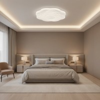 Plafoniera LED Floare 23 cm, 22W, 3000K / 4000K / 6000K, Alb, Metal si Acril