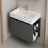 Set Mobilier EVOQ pentru Baie ,Latime 70cm, 2 Piese, Gri si Alb [3]