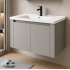 Set Mobilier TIVOLI pentru Baie , Dulap Lavoar+Dulap Oglinda 60cm, 2 Piese, Gri si Alb [4]