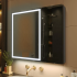 Oglinda LED cu Dulap STRATO 75x70 cm Negru Iluminare Completa si Depozitare Spatioasa [3]