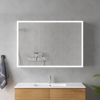 Oglinda LED cu Dulap MODA 100x70 cm Alb Iluminare Perimetrala si Senzor