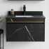 Set Mobilier MARBLE pentru Baie, Dulap Lavoar+Dulap Oglinda 80cm, 2 Piese, Negru [4]
