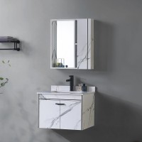 Set Mobilier pentru Baie CORFU, 60x48cm, 2 Piese, Negru si Alb