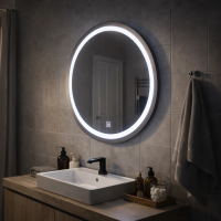 Oglinda LED Touch Gallio , Diametru 60cm, Lumina Rece 6000K, Sticla Oglinda LED Touch Gallio , Diametru 60cm, Lumina Rece 6000K, Sticla