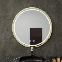 Oglinda LED Rotunda, 80cm, Glanz Touch, Sistem Dezaburire, Dimabila