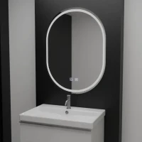 Oglinda LED Ovala, 60x80cm, Velara Touch, Sistem Dezaburire, Dimabila