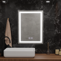 Oglinda LED Rectangulara, 60x80cm, RADIANTE Touch, Lumina Rece, Sistem Dezaburire, Dimabila Oglinda LED Rectangulara, 60x80cm, RADIANTE Touch, Lumina Rece, Sistem Dezaburire, Dimabila