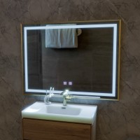 Oglinda LED Touch Kariri, 80x60 cm, functie Dezaburire, Rama Gold Rose Brushed Oglinda LED Touch Kariri, 80x60 cm, functie Dezaburire, Rama Gold Rose Brushed