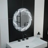 Oglinda LED Rotunda 60cm, Flusso Touch, Sistem Dezaburire, Dimabila