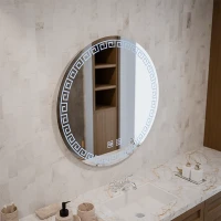Oglinda LED Rotunda, 70cm, Orhina Touch, Sistem Dezaburire, Dimabila