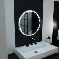 Oglinda LED Rotunda 60cm, Spirallus Touch, Sistem Dezaburire, Dimabila