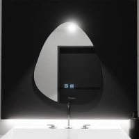 Oglinda LED Organica 80x60cm, Fluido Touch, Sistem Dezaburire, Dimabila