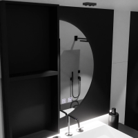 Oglinda LED Semiluna 50x100cm, Arcuat Touch, Sistem Dezaburire, Dimabila Oglinda LED Semiluna 50x100cm, Arcuat Touch, Sistem Dezaburire, Dimabila