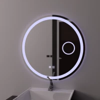 Oglinda LED Rotunda 60cm, Touch Luxor, Sistem Dezaburire, Dimabila