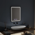 Oglinda LED Touch LUCIDA Sistem Dezaburire, Ceas si Temperatura 60x80 cm Rama Negru Brushed [3]