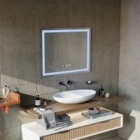 Oglinda LED Touch MODENA Sistem Dezaburire, Ceas si Temperatura 80x60 cm Oglinda LED Touch MODENA Sistem Dezaburire, Ceas si Temperatura 80x60 cm