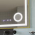 Oglinda LED Touch CLARUS Sistem Dezaburire, Ceas si Temperatura 80x60 cm Rama Auriu Brushed Lupa Cosmetica [2]