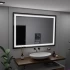 Oglinda LED Rectangulara, 100x70cm, Verite Majeste Noir Motion Glow Marcello, Sistem Dezaburire, Ceas & Termometru, Dimabila [3]