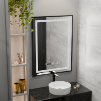 Oglinda LED Rectangulara, 50x70cm, Verite Majeste Noir Motion Glow Marcello, Sistem Dezaburire, Ceas & Termometru, Dimabila Oglinda LED Rectangulara, 50x70cm, Verite Majeste Noir Motion Glow Marcello, Sistem Dezaburire, Ceas & Termometru, Dimabila