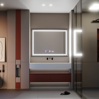 Oglinda LED Rectangulara, 80x60cm, Verite Majeste Noir Motion Glow Marcello, Sistem Dezaburire, Ceas & Termometru, Dimabila Oglinda LED Rectangulara, 80x60cm, Verite Majeste Noir Motion Glow Marcello, Sistem Dezaburire, Ceas & Termometru, Dimabila