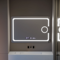 Oglinda LED Rectangulara, 110x75cm, Eclat MotionGlow Marcello, Sistem Dezaburire, Ceas & Termometru, Lupa Cosmetica, Dimabila Oglinda LED Rectangulara, 110x75cm, Eclat MotionGlow Marcello, Sistem Dezaburire, Ceas & Termometru, Lupa Cosmetica, Dimabila