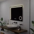 Oglinda LED Rectangulara, 80x60cm, Precision MotionGlow Marcello, Sistem Dezaburire, Ceas & Termometru, Lupa Cosmetica, Dimabila [3]