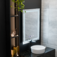 Oglinda LED Rectangulara, 75x90cm, Verite MotionGlow Marcello, Sistem Dezaburire, Ceas & Termometru, Dimabila Oglinda LED Rectangulara, 75x90cm, Verite MotionGlow Marcello, Sistem Dezaburire, Ceas & Termometru, Dimabila
