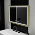 Oglinda LED Rectangulara, 100x65cm, Verite Royale Gold Motion Glow Marcello, Sistem Dezaburire, Ceas & Termometru, Dimabila [4]