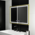 Oglinda LED Rectangulara, 120x80cm, Verite Royale Gold MotionGlow Marcello, Sistem Dezaburire, Ceas & Termometru, Dimabila [4]