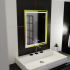 Oglinda LED Rectangulara, 50x70cm, Verite Royale Gold Motion Glow Marcello, Sistem Dezaburire, Ceas & Termometru, Dimabila [3]