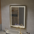 Oglinda LED Rectangulara, 60x80cm, Verite Royale Gold MotionGlow Marcello, Sistem Dezaburire, Ceas & Termometru, Dimabila [3]